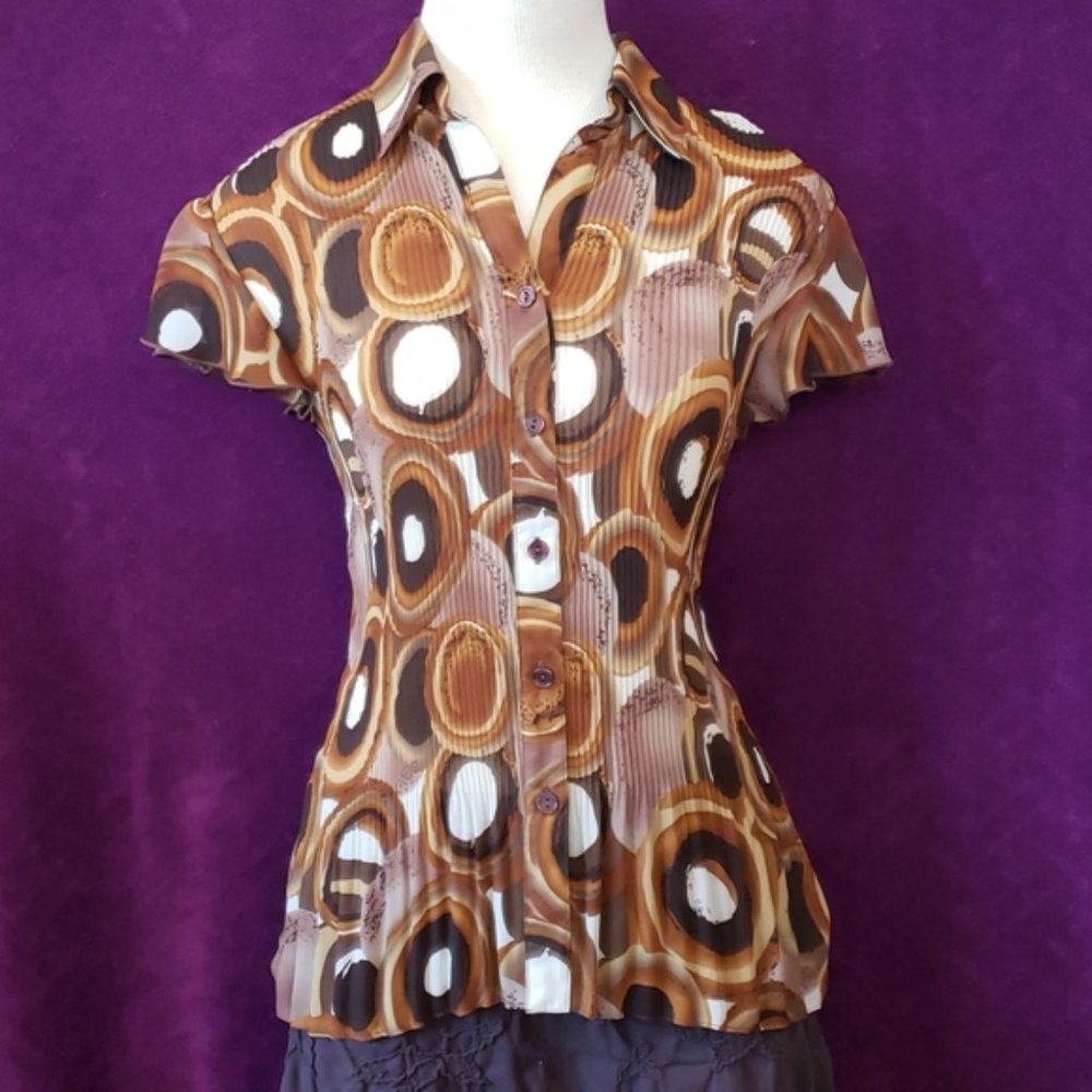 Serenade Flutter Sleeve Button Down Blouse